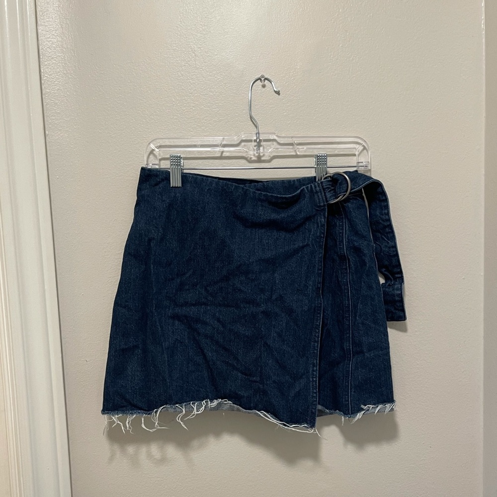 Blue Denim Wrap Mini Skirt - Madewell